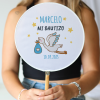 Abanico personalizado para bautizo "Modelo Noche" Detalles para invitados de bautizo - Abanicos personalizados bautizo