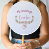 Abanico personalizado para bautizo "Modelo Carla" Detalles para invitados de bautizo - Abanicos personalizados bautizo