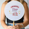 Abanico personalizado para bautizo "Modelo Elena" Detalles para invitados de bautizo - Abanicos personalizados bautizo
