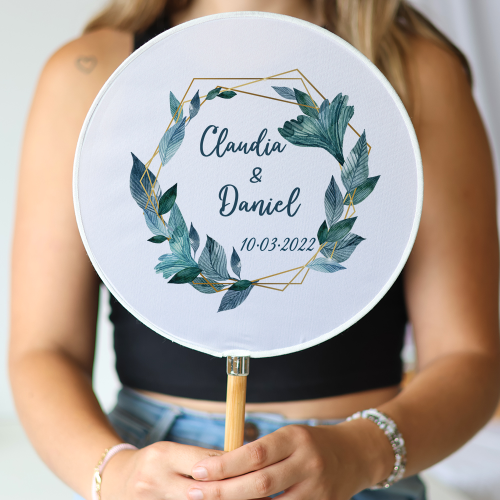 Abanico personalizado para boda "Modelo Diana" Detalles para invitados de boda - Abanicos personalizados boda