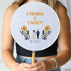 Abanico personalizado para boda "Modelo Girasol" Detalles para invitados de boda - Abanicos personalizados boda