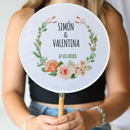 Abanico personalizado para boda "Modelo Macedonia" Detalles para invitados de boda - Abanicos personalizados boda