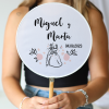 Abanico personalizado para boda "Modelo Juntos" Detalles para invitados de boda - Abanicos personalizados boda