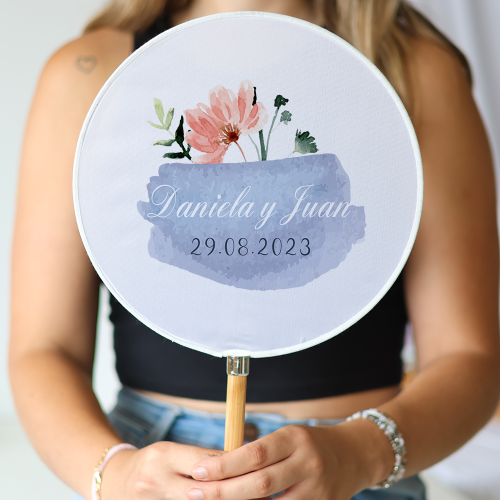 Abanico personalizado para boda "Modelo Cristal" Detalles para invitados de boda - Abanicos personalizados boda