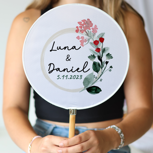 Abanico personalizado para boda "Modelo Amor" Detalles para invitados de boda - Abanicos personalizados boda