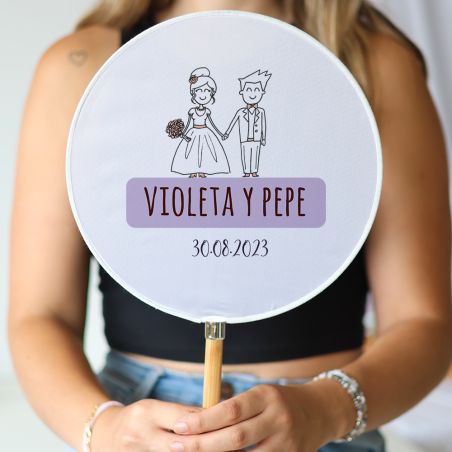 Abanico personalizado para boda "Modelo Kilig" Detalles para invitados de boda - Abanicos personalizados boda