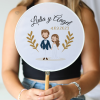 Abanico personalizado para boda "Modelo Trigo" Detalles para invitados de boda - Abanicos personalizados boda