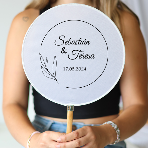 Abanico personalizado para boda "Modelo Circe" Detalles para invitados de boda - Abanicos personalizados boda