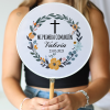 Abanico personalizado para comunión "Modelo Valeria" Detalles para invitados de comunión - Abanicos personalizados comunión