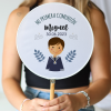 Abanico personalizado para comunión "Modelo León" Detalles para invitados de comunión - Abanicos personalizados comunión