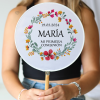 Abanico personalizado para comunión "Modelo Jardín" Detalles para invitados de comunión - Abanicos personalizados comunión