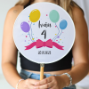 Abanico personalizado para cumpleaños "Modelo Lazo" Detalles para invitados de cumpleaños - abanicos personalizados cumpleaños