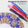 Abanico tela y plástico decorado Abanicos de boda - Detalles de boda Abanicos