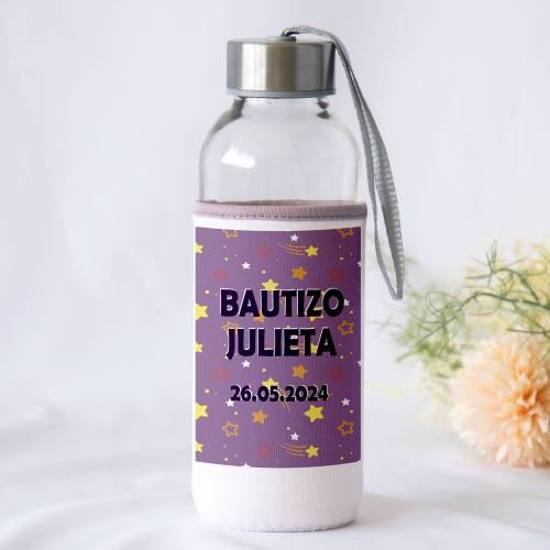 Botella personalizada Bautizo "Espacio niña" Detalles de bautizo - Detalles personalizables para Bautizo