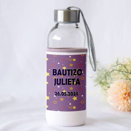 Botella personalizada Bautizo "Espacio niña" Detalles de bautizo - Detalles personalizables para Bautizo