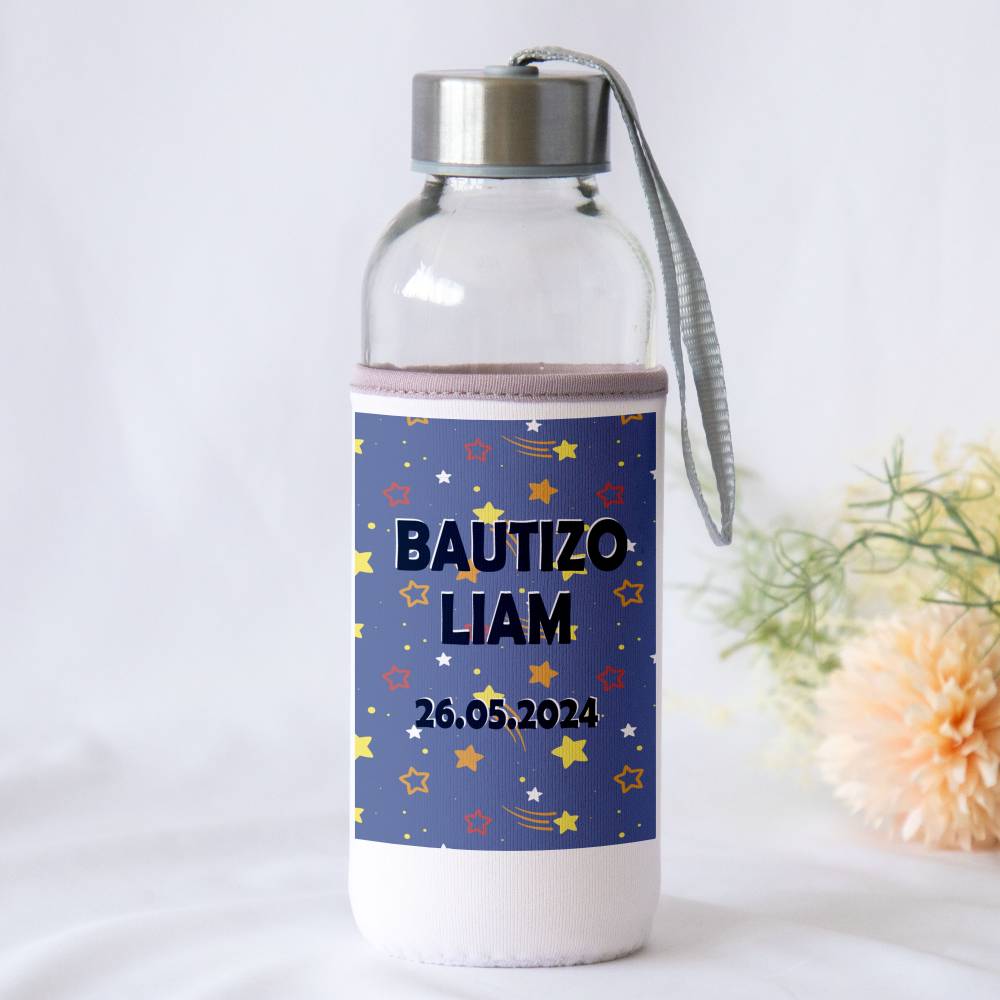 Botella personalizada Bautizo "Espacio niño" Detalles de bautizo - Detalles personalizables para Bautizo