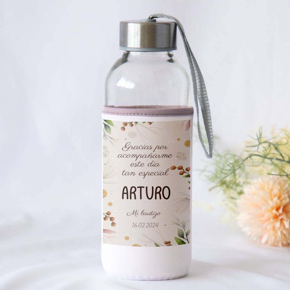 Botella personalizada Bautizo "Otoño" Detalles de bautizo - Detalles personalizables para Bautizo