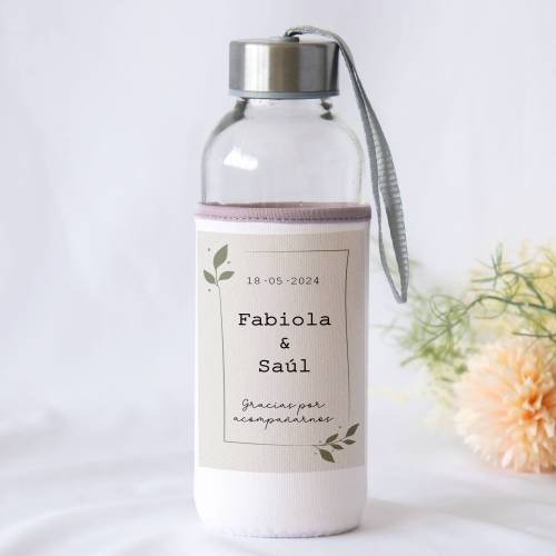 Botella personalizada Boda "Hojas" Detalles de boda - Detalles personalizables para Boda