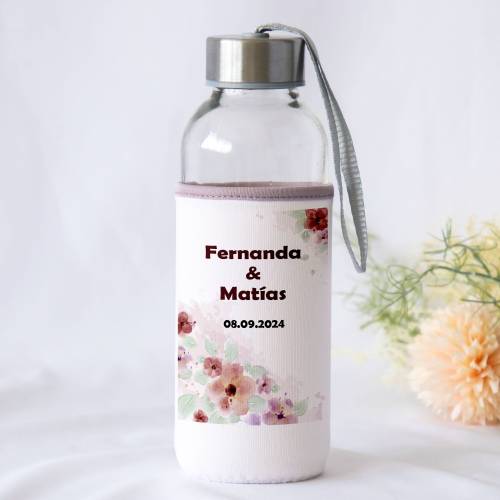 Botella personalizada Boda "Granate" Detalles de boda - Detalles personalizables para Boda
