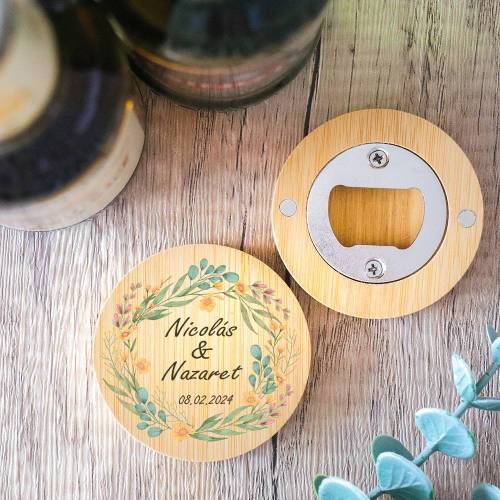 Abridor de madera con grabación "Modelo Colorines" Detalle boda - Detalles personalizables para Boda
