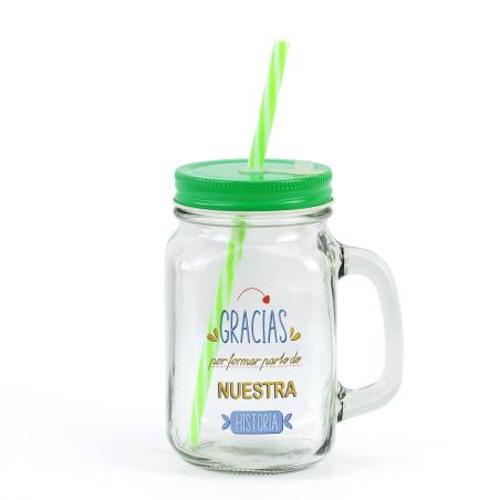 Jarra de cristal para regalo de boda “Gracias por formar parte de nuestra historia” - Detalles De Boda