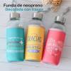 Botella de cristal con funda para boda, Botella para boda, Detalles invitados boda - Detalles boda unisex