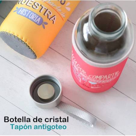 Botella de cristal con funda para boda, Botella para boda, Detalles invitados boda - Detalles boda unisex