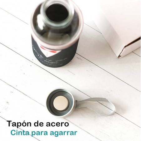 Botella de cristal con funda para boda, Diseño esmoquin, Detalles para invitados boda - Detalles boda unisex