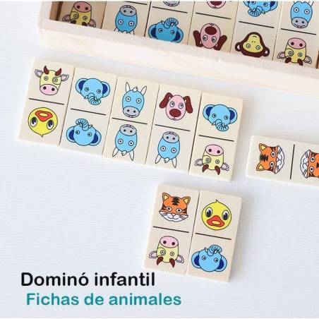 Dominó para niños, dibujos de animales, Regalos cumpleaños para niños - Detalles Cumpleaños