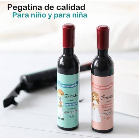Sacacorchos con pegatina de comunión de niño, Detalles invitados comunión - Detalles De Comunión Para Hombres