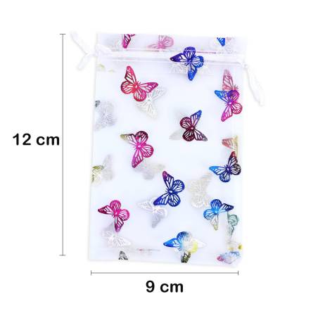 Bolsa de organza mariposa 9x12 cm - Envoltorio Regalo