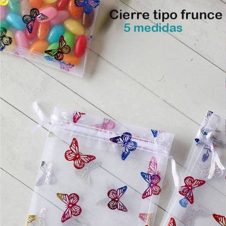 Bolsa de organza mariposa 7x8 cm - Envoltorio Regalo