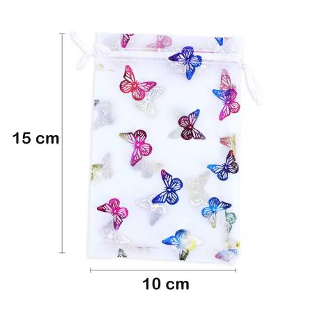 Bolsa de organza mariposa 10x15 cm - Envoltorio Regalo