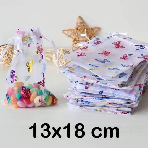 Bolsa de organza mariposa 13x18 cm - Envoltorio Regalo