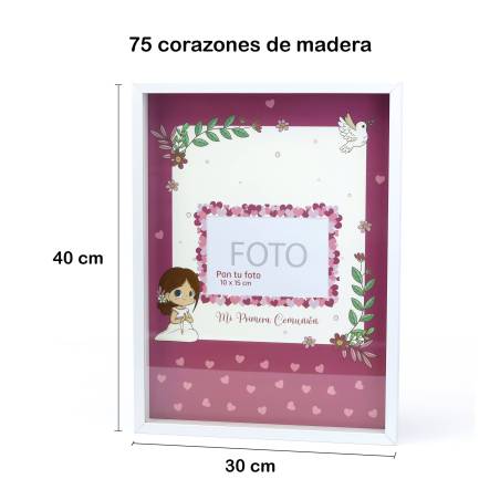 Marco de Deseos y Firmas para Comunión de Niña - Libros Comunión Firmas y Huellas