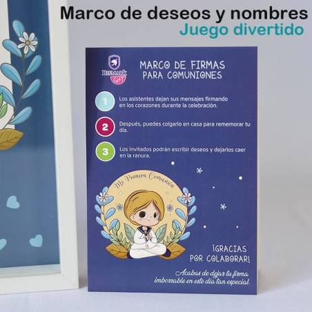Marco de Deseos y Firmas para Comunión de Niño - Libros Comunión Firmas y Huellas