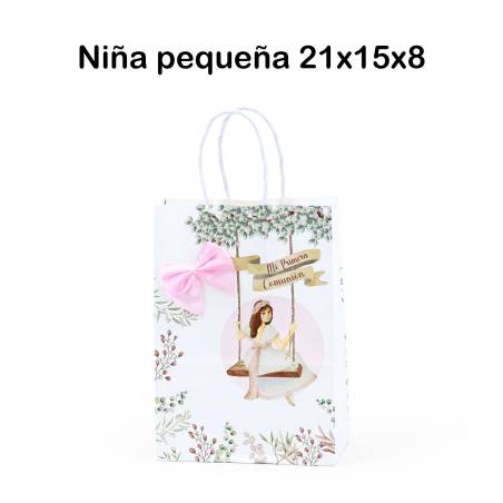 Bolsa de comunión niña Columpio con lazo - Envoltorio Regalo de comunión