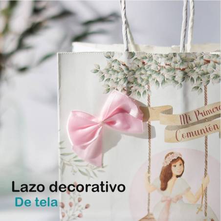 Bolsa de comunión niña Columpio con lazo - Envoltorio Regalo de comunión