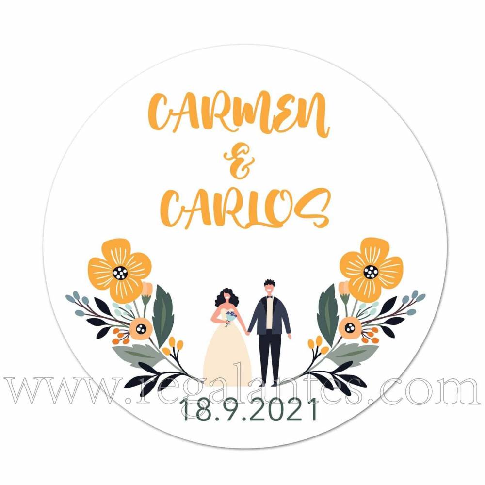 Pegatinas con pareja personalizadas para bodas. - Pegatinas Y Etiquetas Personalizadas boda