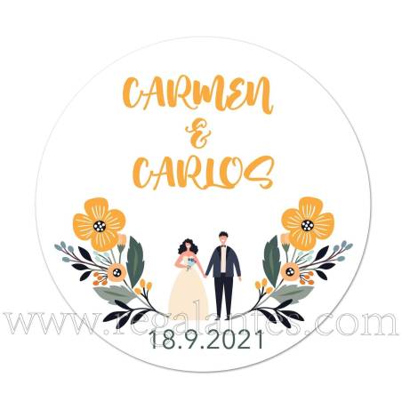 Pegatinas con pareja personalizadas para bodas. - Pegatinas Y Etiquetas Personalizadas boda