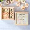 Juego 3 en raya personalizado con grabación "Mellizos Elefantes" Detalles invitados bautizo - Juegos personalizados de bautizo