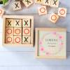 Juego 3 en raya personalizado con grabación "Huellas Niña" Detalles invitados bautizo - Juegos personalizados de bautizo