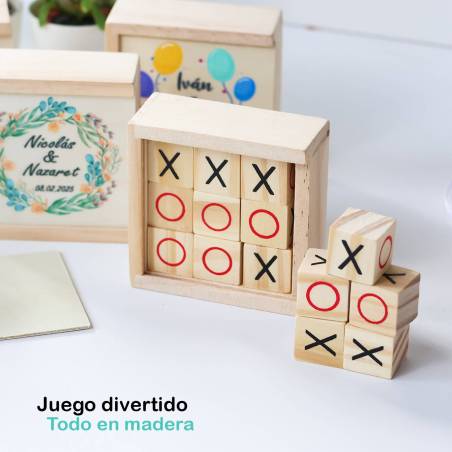 Juego 3 en raya personalizado con grabación " Valentina" Detalles invitados bautizo - Inicio