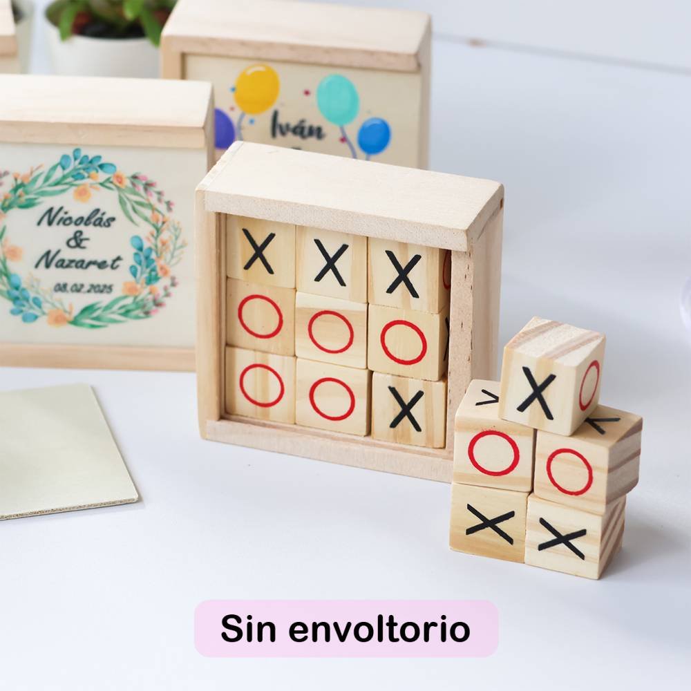Juego 3 en raya personalizado con grabación "Abeja" Detalles invitados bautizo - Juegos personalizados de bautizo