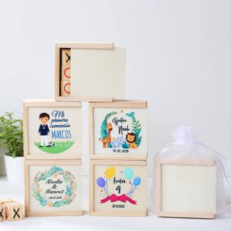 Juego 3 en raya personalizado con grabación " Valentina" Detalles invitados bautizo - Inicio