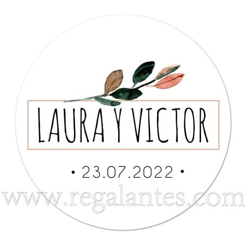 Pegatina sencilla personalizada para bodas - Pegatinas Y Etiquetas Personalizadas boda