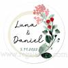 Pegatinas personalizadas para bodas con detalle de flor - Pegatinas Y Etiquetas Personalizadas boda