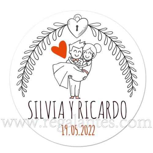 Pegatinas de novios personalizadas - Pegatinas Y Etiquetas Personalizadas boda