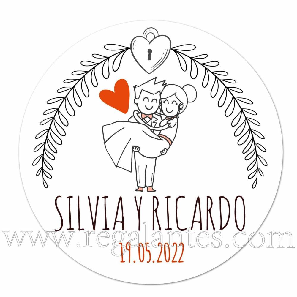 Pegatinas de novios personalizadas - Pegatinas Y Etiquetas Personalizadas boda