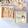 Juego 3 en raya personalizado con grabación "Beige Niña" Detalles invitados comunión - Juegos personalizados de comunión